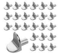 25 Piezas Soporte de Baldas, Clavijas de Soporte de Estante Pernos de Estante, Soporte Baldas Armario Interior Tacos de Soporte de Estantería en Forma de L, para Muebles Armario Estantería Librería