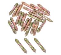 25 Piezas Tornillos de Doble Punta M10x60 de Acero al Carbono | Conector de Muebles, Rosca Doble y Punta Plana, Instalación Rápida, Uso en Sofás y Refuerzo de Escalones