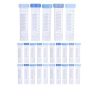 25 Piezas Tubo de Centrífuga Cónico Autoportante de 50ml | Polipropileno Transparente, Graduación Impresa y Zona para Escribir, Uso en Laboratorio y Ciencia, Azul