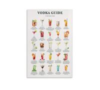 25 pinturas artísticas de pared con guía de recetas de cócteles a base de vodka para sala de estar, dormitorio, baño, oficina, decoración del hogar, 50 x 75 cm