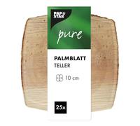 25 platos de hoja de palma pura 10 cm x 10 cm natural cuadrado