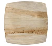 25 platos de hoja de palma pura 26 cm x 26 cm natural cuadrado