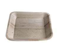 [25] Platos Pisos Cuadrados Hoja de Palma 24x24 CM Biodegradable Compostables