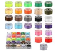 25 Rollos de Cordón De Algodón Encerado con Caja, Colors Sewing Threads for Machines Storage Case, Hilos de Coser Para Maquina, Polyester Thread, for Aily Use, Hand and Machine Sewing
