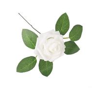 25 rosas artificiales de espuma con tallos, cabezas de flores falsas de látex realistas para bodas, manualidades, centros de mesa, decoración del hogar, jardín, suministros de fiesta, paquete a granel