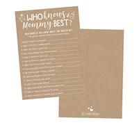 25 Rustic Kraft Baby Shower Game Ideas For Boys Girls Fun Party Activities Who Knows Mommy Best Gender Neutral Reveal New Parent Guessing Funny Questions Bundle Pack For Kids Mom, Dad and Coed Couples