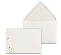 25 sobres de Navidad DIN C5 - con lluvia dorada metalizada, sobre festivo mate en crema - Adhesivo húmedo, 90 g/m² - 162 x 229 mm - Marca: GUSTAV NEUSER