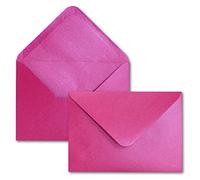 25 sobres DIN C6, color rosa con efecto metálico, 114 x 162 mm, 90 g/m², revestidos por ambos lados con efecto nácar, adhesivo húmedo, para invitaciones, cumpleaños, bautizos
