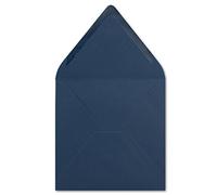 25 sobres en azul oscuro, cuadrados de 14 x 14 cm, adhesivo húmedo, solapa de cierre de punta, ideal para Navidad, bodas e invitaciones, agente de color azul