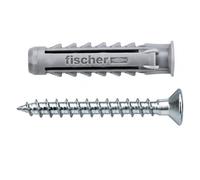 25 tacos Fischer SX M6 con tornillos galvanizados 25 tornillos 4,5 x 35 mm - Tacos universales de alta sujeción para pared, hormigón, ladrillo y yeso 50 unidades - Kit fijación FBA - VITFER