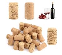 25 Tapones de Corcho de Madera, Premium de Corcho Natural, Tapones de Corcho de Vino, Tapn de Sellado Reutilizable para Surtido de Botellas de Vino y Decoraciones de Bricolaje