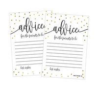 25 tarjetas doradas de advertencia para mamá o padre, ideal para actividades de juegos de baby shower, palabras de sabiduría, mensaje para padres a ser niño o niña coEd parejas de género Reveal Keepsake Alternative Guestbook