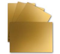25 tarjetas individuales DIN A6 - 10,5 x 14,8 cm - 240 g/m² - Oro metálico - Cartón de arcilla - Papel para manualidades - Tarjetas postales en blanco