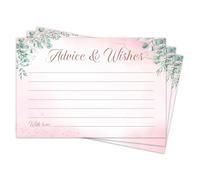 25 tarjetas rosas de consejos y deseos, tarjetas de consejos para nuevos padres, ideales para cumpleaños, graduación, baby shower, despedida de soltera, recepción de boda, 10 x 15 cm, -A03
