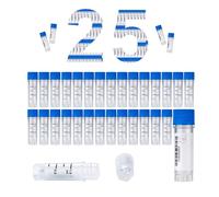 25 tubos criogénicos de plástico de 1,0 ml, tubos de muestra de plástico, tubos de congelación con código de barras y tapón de rosca para experimentos de química de laboratorio (1,0 ml-25 unidades)