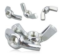 25 tuercas de mariposa de acero inoxidable, juego de tuercas de mariposa inoxidables, para uso universal, para cargas pesadas, certificadas, estándar para plantas, herramientas de bricolaje, plata