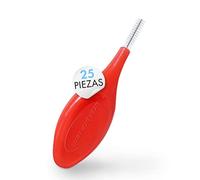 25 unidades: cepillos interdentales Smart Grip de plástico con base biológica. Tamaño ISO: 3 (rojo). Alambre de 0,60 mm de diámetro.