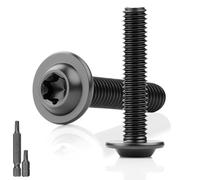 25 unidades de tornillos de cabeza alomada negros M4x30MM con cabeza plana y flanco, tornillos Torx de acero inoxidable 304 con disco A2 V2A, rosca completa, oxidados con 2 piezas de llave Torx T20