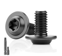 25 unidades de tornillos de cabeza alomada negros M6X12MM con cabeza plana, torx con brida, tornillos de acero inoxidable 304 con disco A2 V2A, rosca completa, oxidados con 2 piezas de llave torx T30