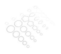 25 Unidades Plantillas Acrílicas Transparentes para Acolchar, Manualidades | Corazones, Flores, , de Seis Lados y Redondo, para Cuero, Bolsos E Inserciones