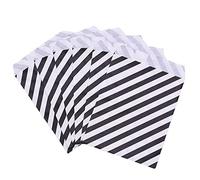 25 Unids 18x13 cm Papel Kraft Bolsas de Dulces de Galletas Bolsa de Embalaje de Regalo Decoración de Fiesta de Cumpleaños Postre Candy Bar Bolsa Snack Cookie Bag-black stripe