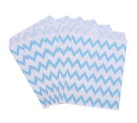 25 Unids 18x13 cm Papel Kraft Bolsas de Dulces de Galletas Bolsa de Embalaje de Regalo Decoración de Fiesta de Cumpleaños Postre Candy Bar Bolsa Snack Cookie Bag-azul claro ondulado