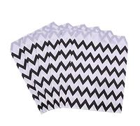 25 Unids 18x13 cm Papel Kraft Bolsas de Dulces de Galletas Bolsa de Embalaje de Regalo Decoración de Fiesta de Cumpleaños Postre Candy Bar Bolsa Snack Cookie Bag-negro ondulado