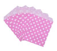 25 Unids 18x13 cm Papel Kraft Bolsas de Dulces de Galletas Bolsa de Embalaje de Regalo Decoración de Fiesta de Cumpleaños Postre Candy Bar Bolsa Snack Cookie Bag-rose red dot