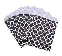 25 Unids 18x13 cm Papel Kraft Bolsas de Dulces para Galletas Bolsa de Embalaje de Regalo Decoración de Fiesta de Cumpleaños Postre Candy Bar Bolsa Snack Cookie Bag-black flower