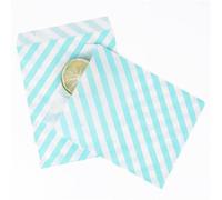 25 UNIDS Bolsas de Papel Kraft Raya Dorada Regalo de Boda Suministros de Fiesta de Cumpleaños Decoración de Boda Regalos goodie envoltorio bolsa favor-Mint Stripe 13x18, como pic