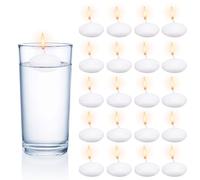 25 Velas Flotantes Blancas, 4 Horas de Combustión, Inodoras y Libres de Humo para San Valentín, Boda, Cumpleaños, Fiesta