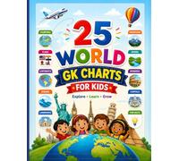 25 World GK Charts for Kids | Educational Learning Posters | Countries, Flags, Continents & World Facts | Preschool, Kindergarten & Primary Students