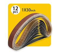 25 x 762 pulgadas 120 Grit Sanding Belt | Cinturón de lijado de óxido de aluminio premium | Papel lijadora premium - 12 Pack…