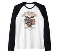 250 Aniversario USA Abraham Lincoln Guitar 1776-2026 Camiseta Manga Raglan