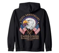 250 Aniversario USA Bald Eagle American Flag Patriot 1776 Sudadera con Capucha