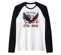 250 Anniversary USA 2026 Patriotic Eagle 250th 4th of July Camiseta Manga Raglan