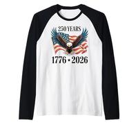 250 Anniversary USA 2026 Patriotic Eagle 250th 4th of July Camiseta Manga Raglan
