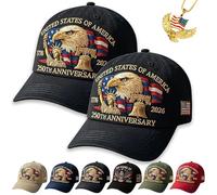 250 Anniversary USA Hat - Bald Eagle Printed, Marine Corps 250th Anniversary Hat, Adjustable Retro Washed Cap, Men & Women (2C)