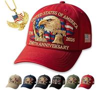 250 Anniversary USA Hat - Bald Eagle Printed, Marine Corps 250th Anniversary Hat, Adjustable Retro Washed Cap, Men & Women (Red)