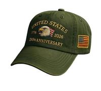 250 Anniversary USA Hat, Eagle & Liberty Patriotic Baseball Cap, Adjustable 250 Year American Anniversary Hat for Men & Women (A3)