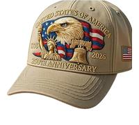 250 Anniversary USA Hat, Eagle & Liberty Patriotic Baseball Cap, Adjustable 250 Year American Anniversary Hat for Men & Women (A9)