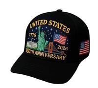 250 Anniversary USA Hat, Eagle & Liberty Patriotic Baseball Cap, Adjustable 250 Year American Anniversary Hat for Men & Women (A22)