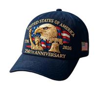250 Anniversary USA Hat, Eagle & Liberty Patriotic Baseball Cap, Adjustable 250 Year American Anniversary Hat for Men & Women (A11)