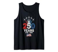 250 años 1776-2026 USA Independence Day Jet Flyover Epic Camiseta sin Mangas