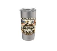 250 años de libertad es un derecho, bandera de águila patriótica, Estados Unidos, 1776 Vaso térmico de acero inoxidable de doble pared
