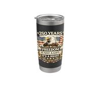 250 años de libertad es un derecho, bandera de águila patriótica, Estados Unidos, 1776 Vaso térmico de acero inoxidable de doble pared