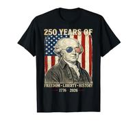 250 años de Libertad Libertad Historia John Adams Retro Camiseta gráfica económica