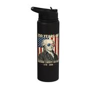 250 años de libertad Libertad Historia John Adams Retro Stainless Steel Insulated Water Bottle