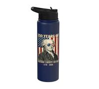 250 años de libertad Libertad Historia John Adams Retro Stainless Steel Insulated Water Bottle