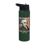 250 años de libertad Libertad Historia John Adams Retro Stainless Steel Insulated Water Bottle